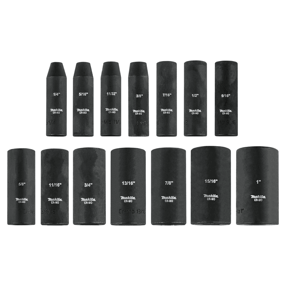 3/8" Drive 14-Piece Deep Well SAE Impact Socket Set Alt 3 - Image