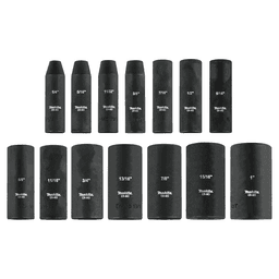 3/8" Drive 14-Piece Deep Well SAE Impact Socket Set Alt 3 - Image
