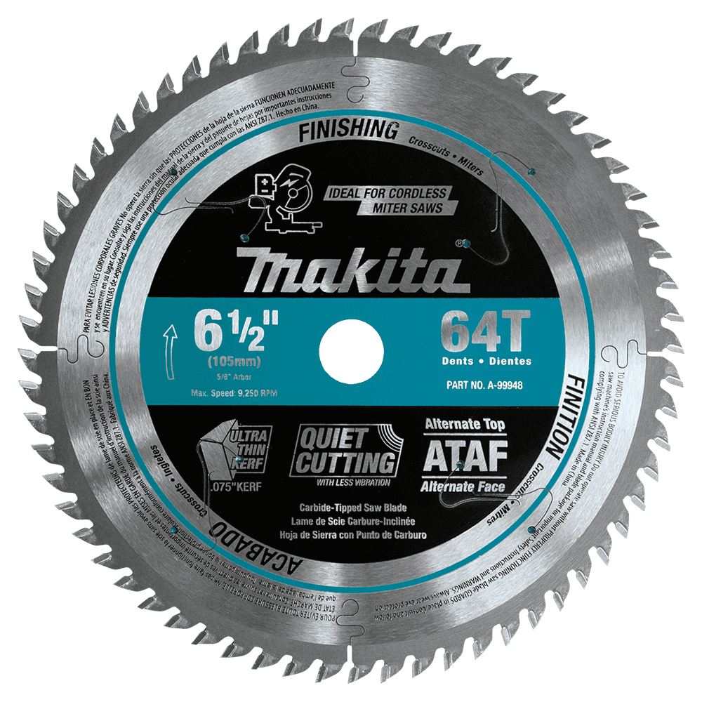 6-1/2" x 64 Teeth Carbide-Tipped Ultra-Thin Kerf Saw Blade Main - Image