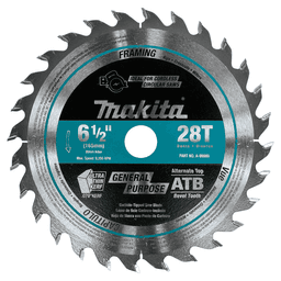 6-1/2" x 28 Teeth Carbide-Tipped Cordless Plunge Saw Blade Main - Image