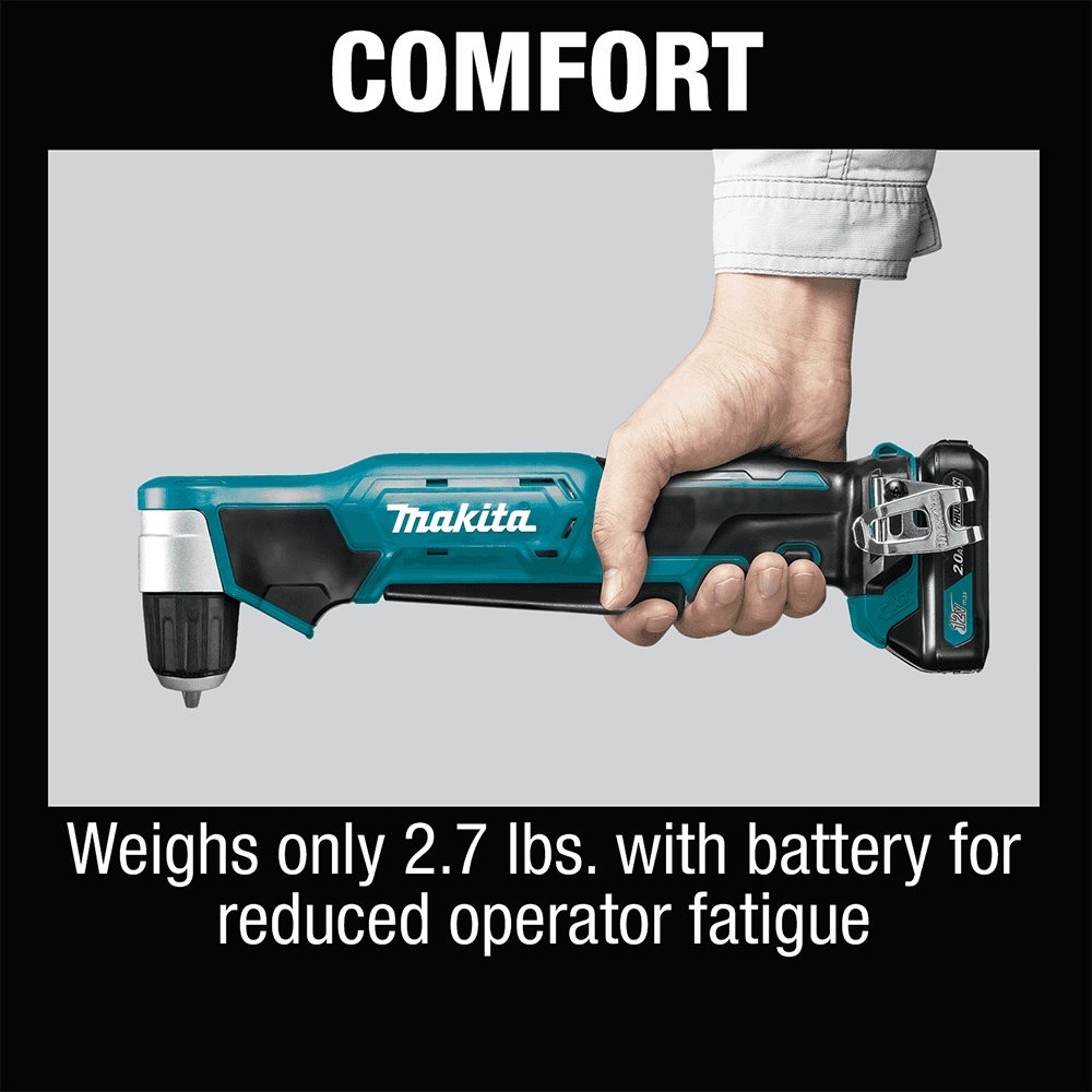 12 V max CXT Lithium-Ion Cordless 3/8" Right Angle Drill Kit, 3-5/16" Angle Head Height (2.0 Ah) Alt 6 - Image
