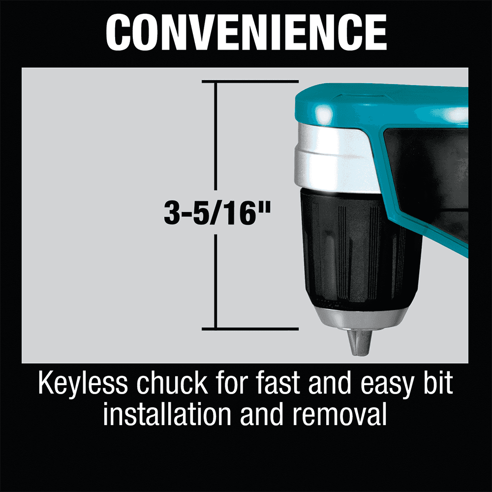 12 V max CXT Lithium-Ion Cordless 3/8" Right Angle Drill Kit, 3-5/16" Angle Head Height (2.0 Ah) Alt 8 - Image