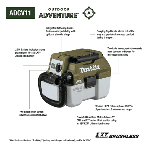 18V LXT Outdoor Adventure Brushless Wet/Dry Vacuum Tool Only Alt 1 - Image