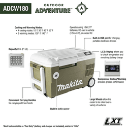 18V X2 LXT 12V/24V DC Aut/AC Cooler/Warmer, Tool Only Alt 1 - Image