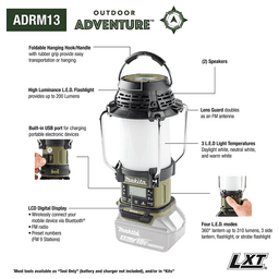 18V LXT Outdoor Adventure Bluetooth Radio/L.E.D. Lantern Tool Only Alt 1 - Image