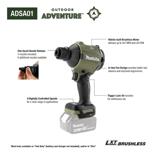 18V LXT Outdoor Adventure Brushless Cordless High Speed Blower/Inflator Tool Only Alt 1 - Image