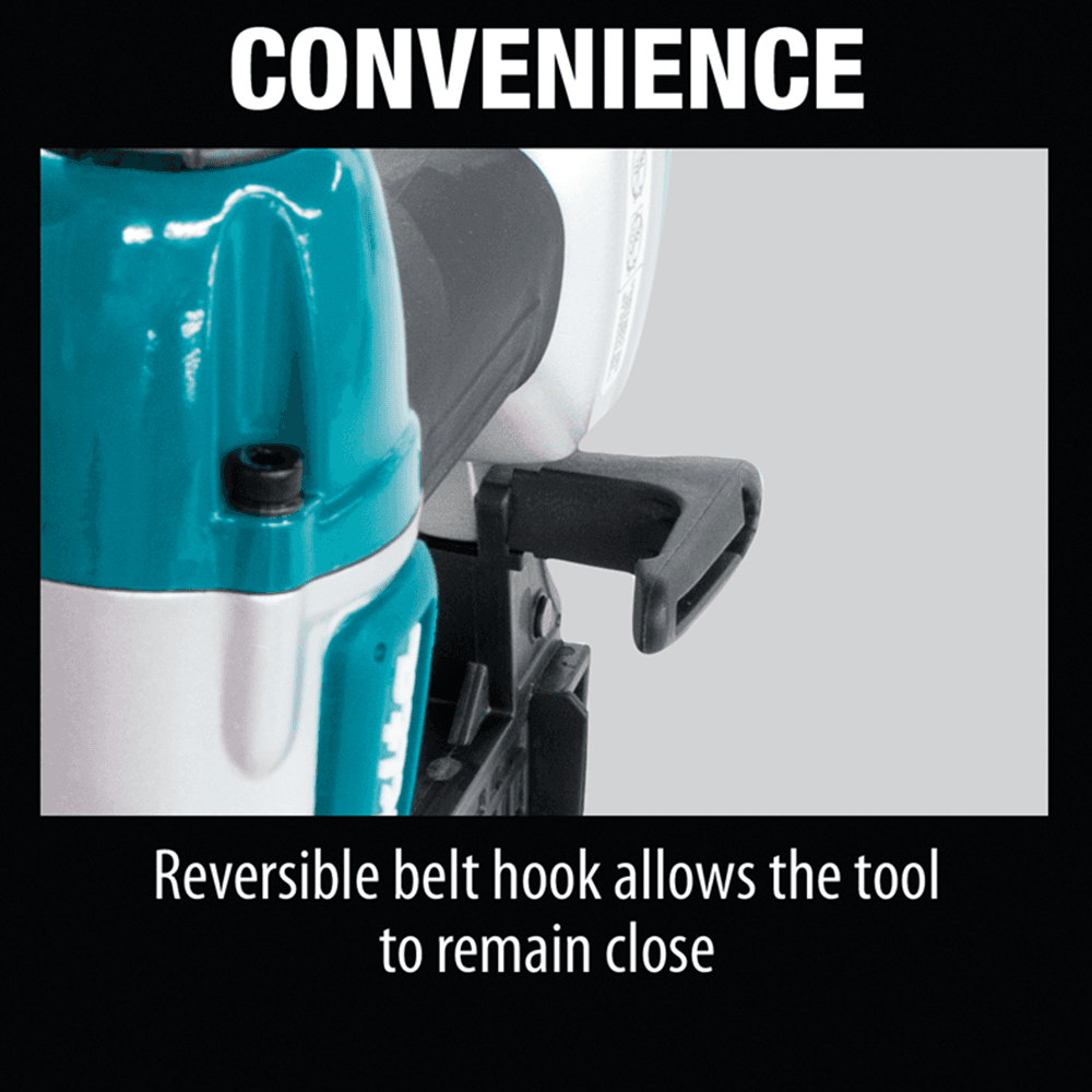 Makita stapler with aluminum body and no-mar tips