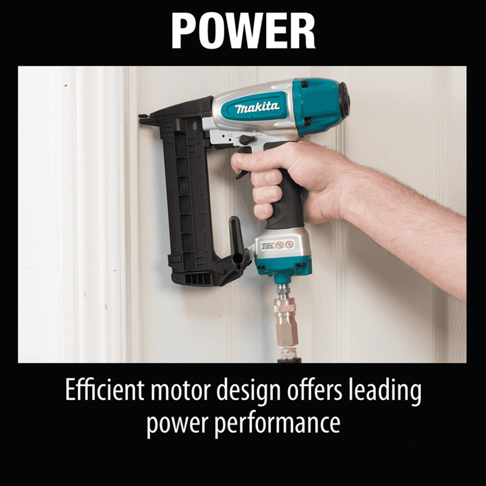 Makita stapler with built-in air duster and 2-mode selector switch
