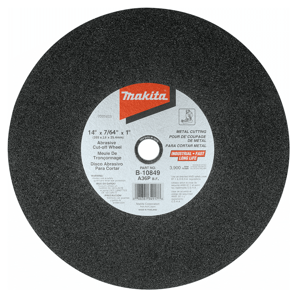 14" x 7/64" Abrasive Cut-Off Wheel, 1" Arbor (5/Pack) Alt 1 - Image