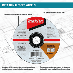 9" Inox 60 Grit Thin Cut-Off Wheel, Aluminum Oxide (10/Pack) Alt 2 - Image