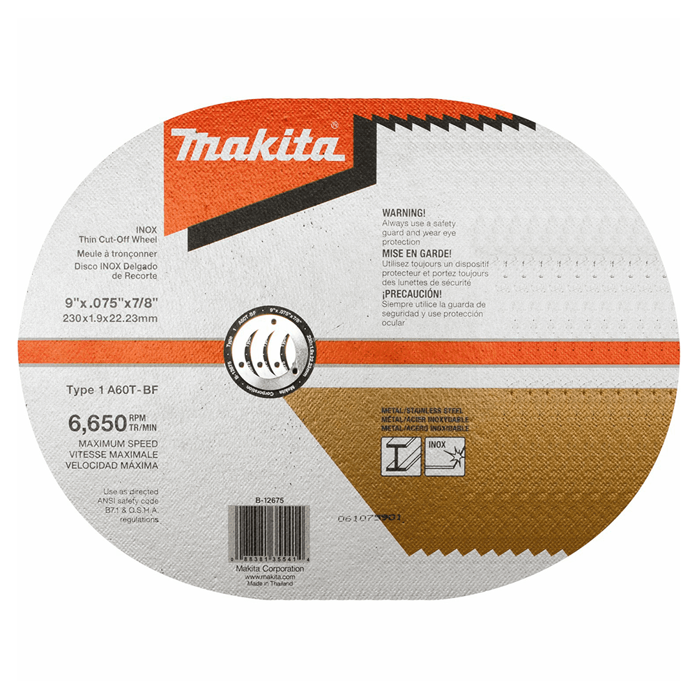 9" Inox 60 Grit Thin Cut-Off Wheel, Aluminum Oxide (10/Pack) Main - Image