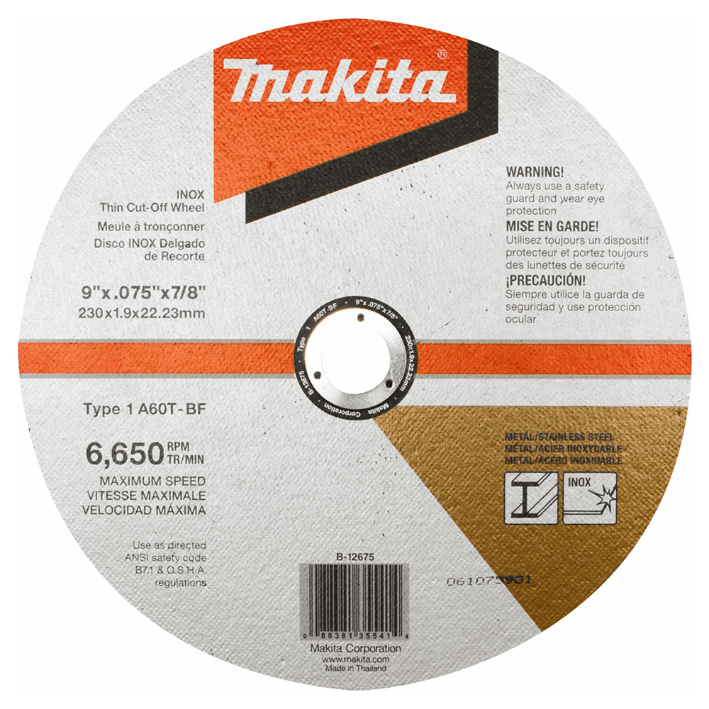9" Inox 60 Grit Thin Cut-Off Wheel, Aluminum Oxide Main - Image