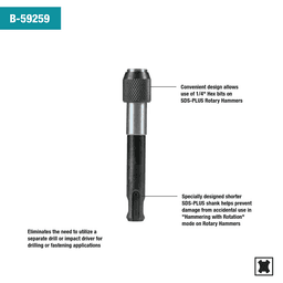 Adapter for SDS-PLUS to 1/4" Hex Alt 2 - Image