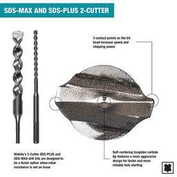 3/16" x 4" 2-Cutter SDS-PLUS Drill Bit Alt 11 - Image