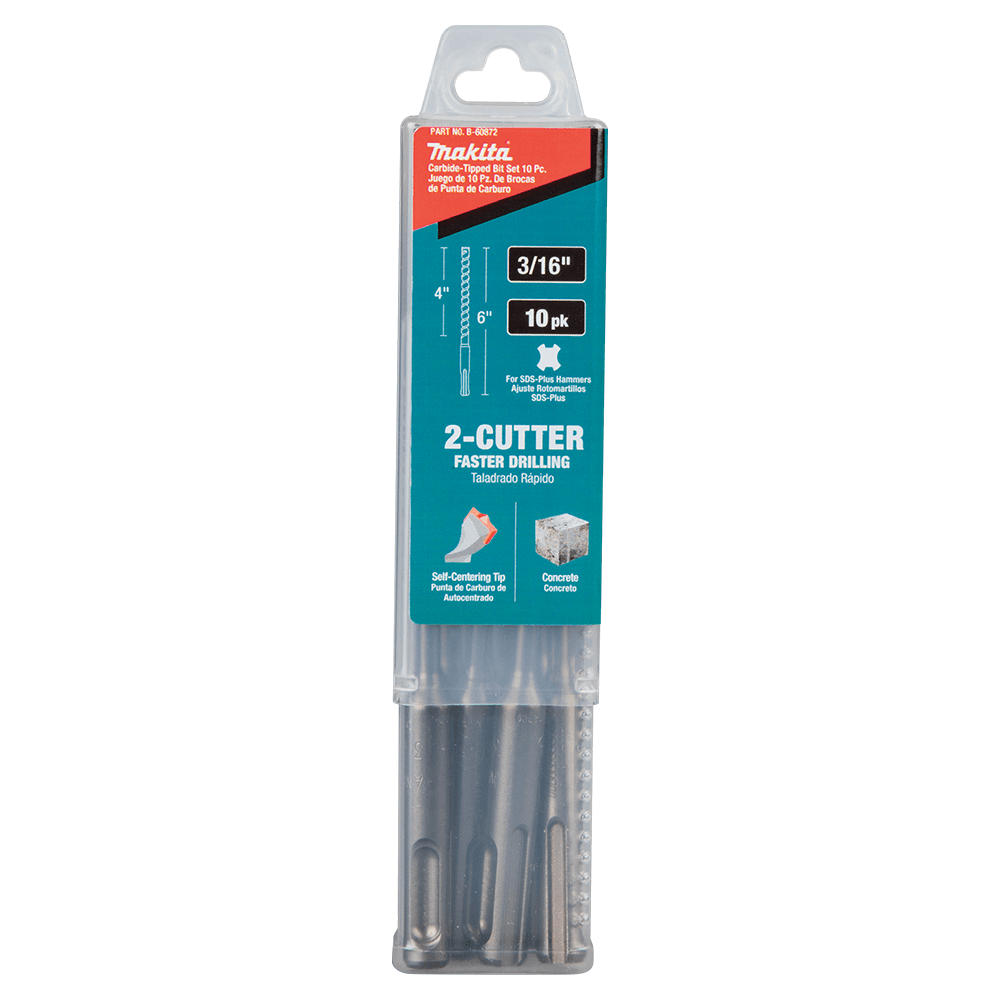 3/16" x 6" 2-Cutter SDS-PLUS Drill Bit (10/Pack) Alt 4 - Image