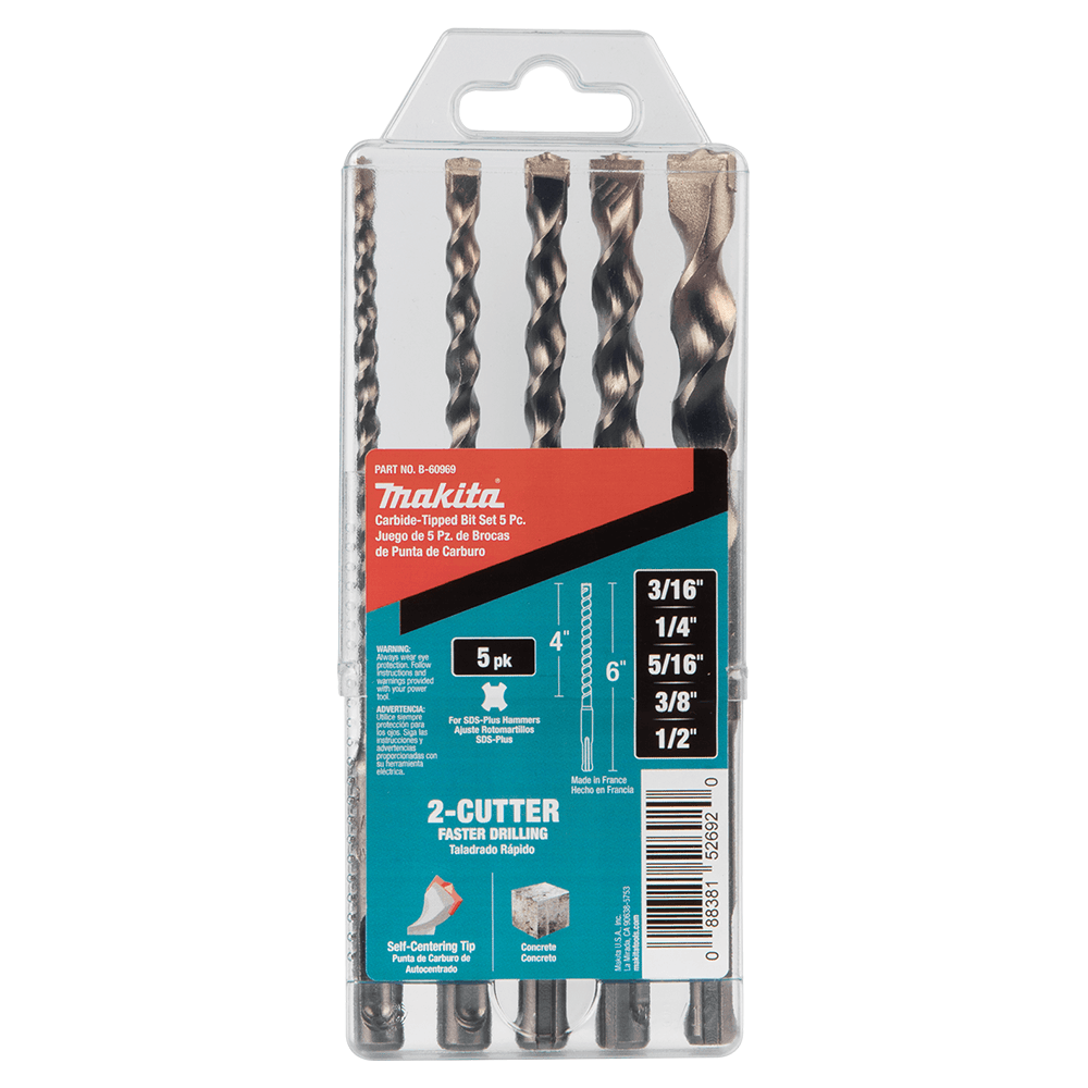 5-Piece SDS-PLUS 2-Cutter Drill Bit Set Alt 3 - Image