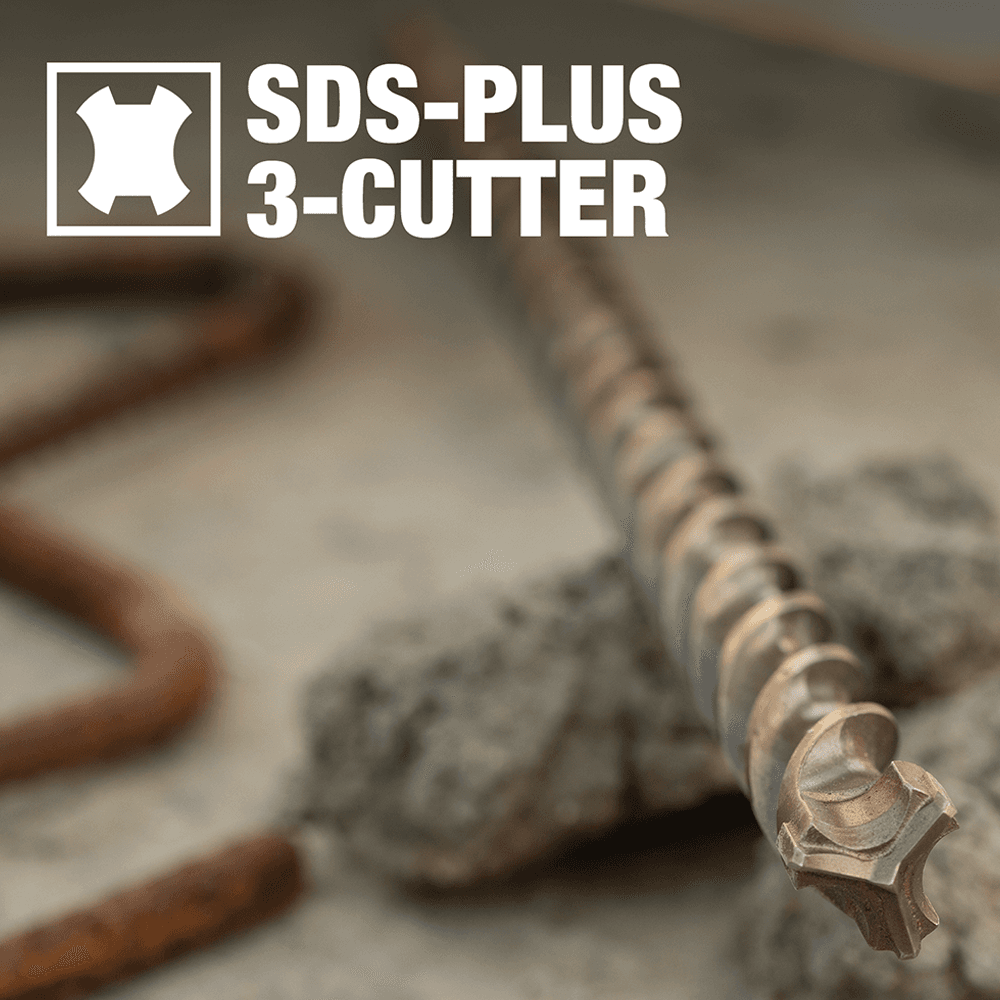 3/16" x 4" 3-Cutter SDS-PLUS Drill Bit Alt 7 - Image