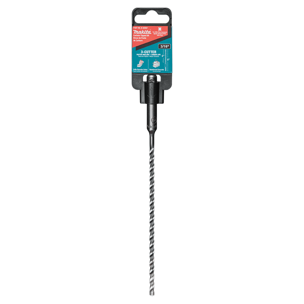 3/16" x 8" 3-Cutter SDS-PLUS Drill Bit Alt 3 - Image