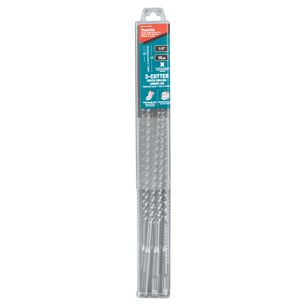 1/4" x 12" 3-Cutter SDS-PLUS Drill Bit (10/Pack) Alt 4 - Image