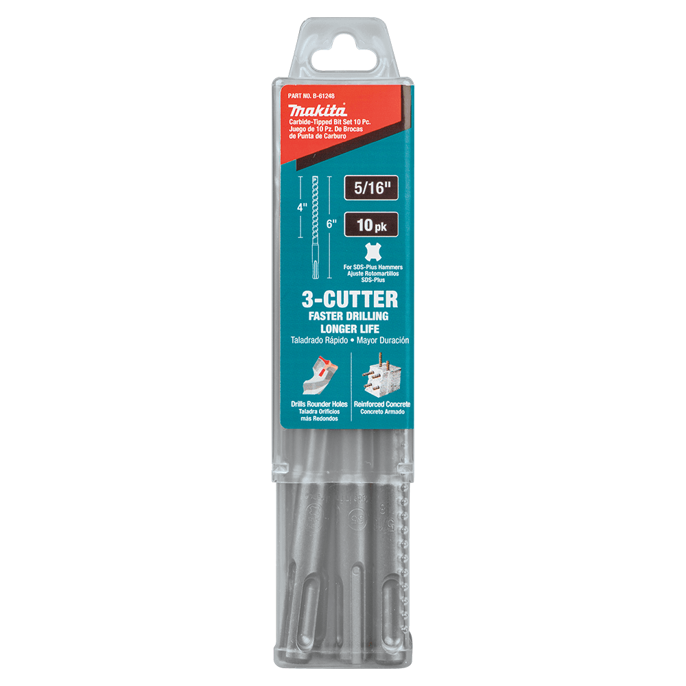 5/16" x 6" 3-Cutter SDS-PLUS Drill Bit (10/Pack) Alt 4 - Image