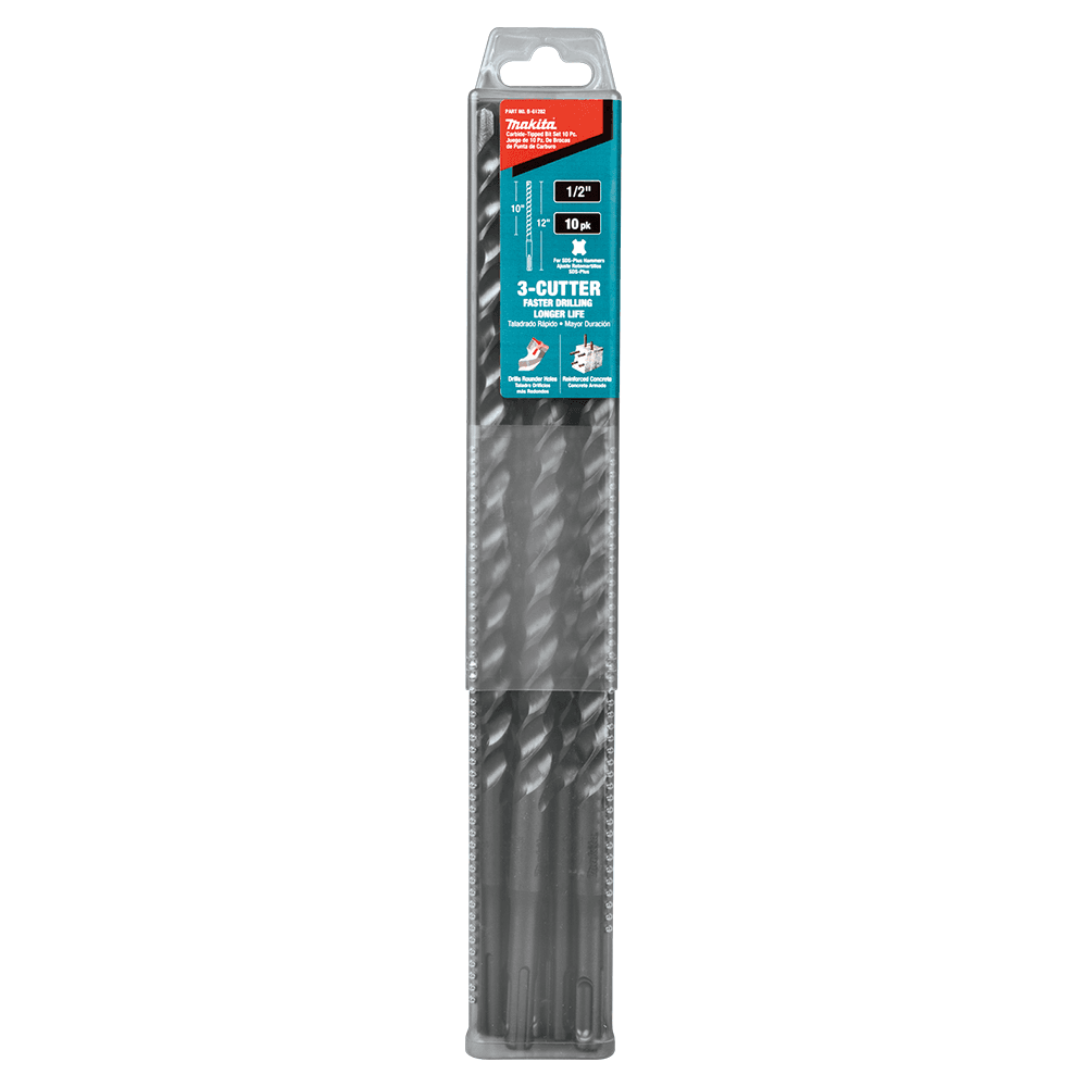 1/2" x 12" 3-Cutter SDS-PLUS Drill Bit (10/Pack) Alt 4 - Image