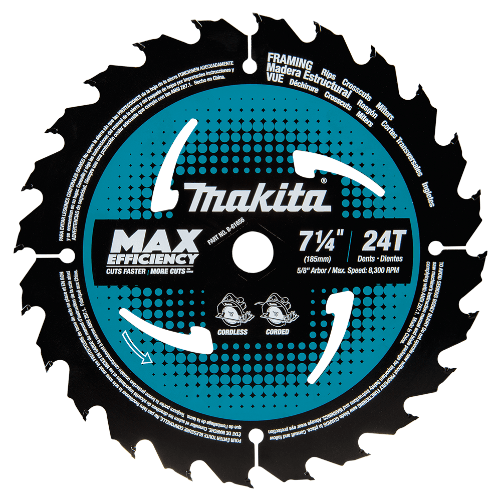 7-1/4" x 24 Teeth Carbide-Tipped Max Efficiency Circular Saw Blade (10/Pack) Main - Image