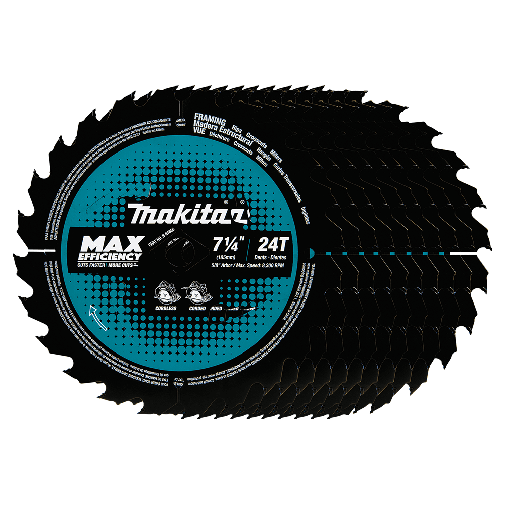 7-1/4" x 24 Teeth Carbide-Tipped Max Efficiency Circular Saw Blade (10/Pack) Alt 1 - Image