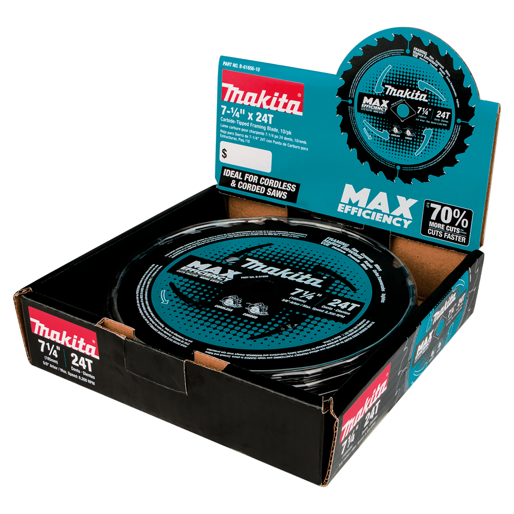7-1/4" x 24 Teeth Carbide-Tipped Max Efficiency Circular Saw Blade (10/Pack) Alt 2 - Image