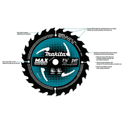7-1/4" x 24 Teeth Cross-Cut Circular Saw Blade Alt 2 - Image