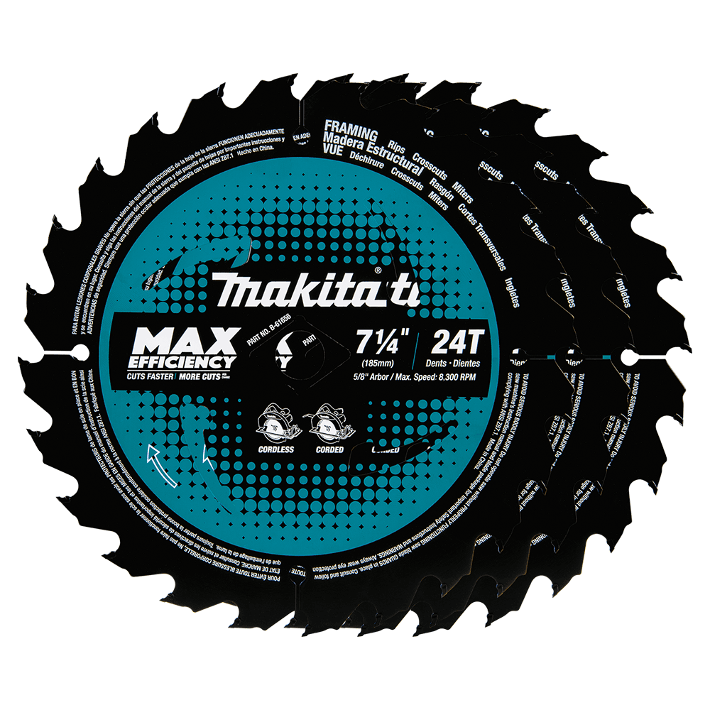 7-1/4" x 24 Teeth Carbide-Tipped Max Efficiency Circular Saw Blade (3/Pack) Alt 1 - Image