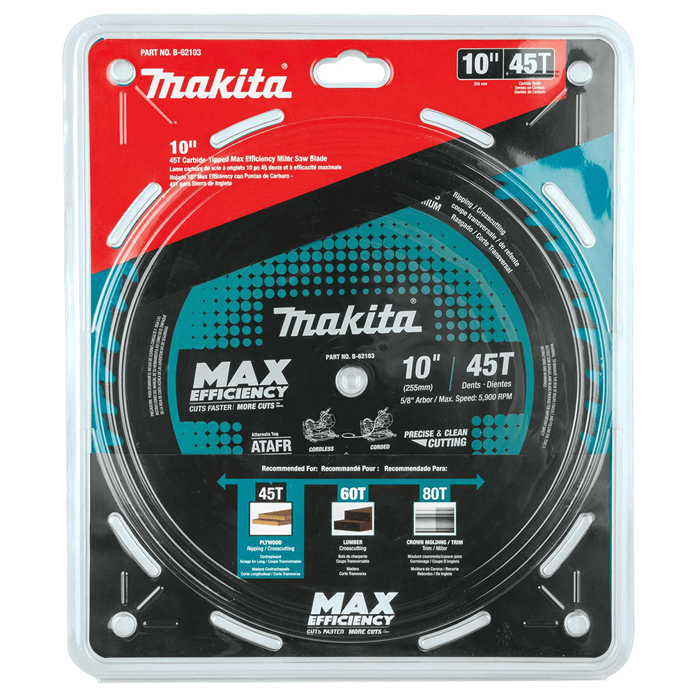 10" x 45 Teeth Cross-Cut Max Efficiency Miter Saw Blade Alt 1 - Image
