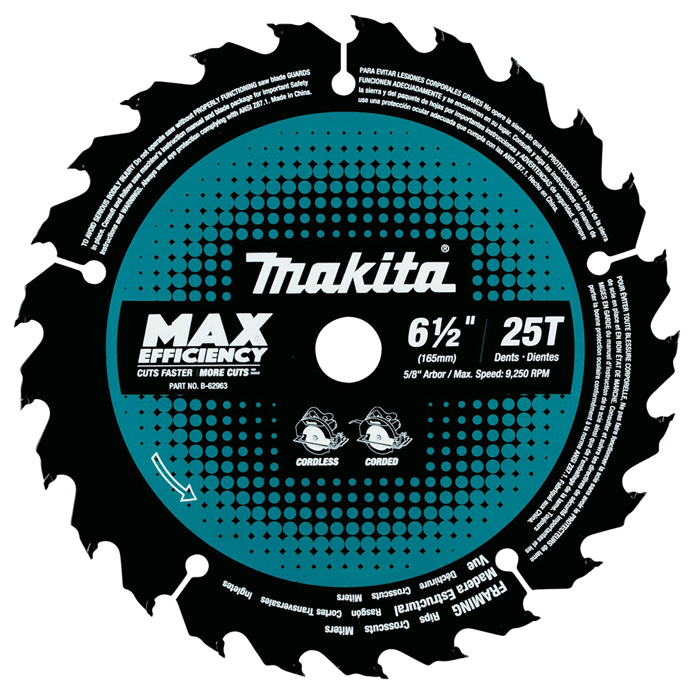 6-1/2" x 25 Teeth Rip/Cross/Plunge Cut Circular Saw Blade Main - Image