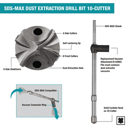 1" x 24" SDS-Max Dust Extraction Drill Bit Alt 4 - Image
