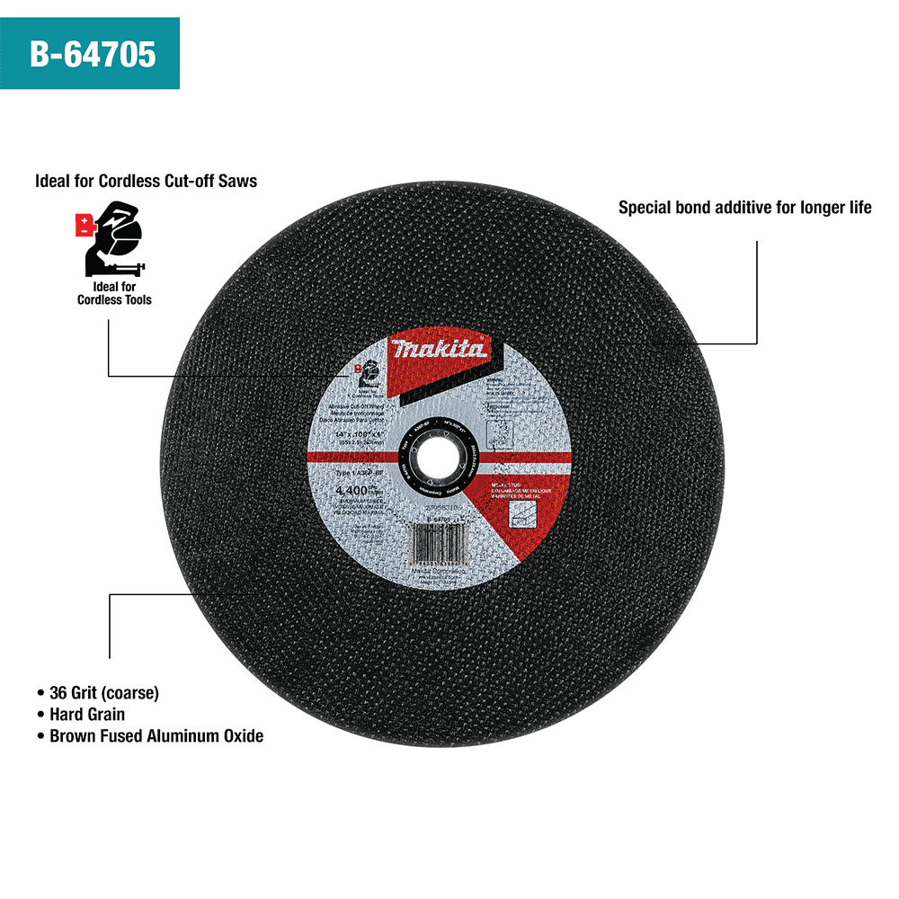B-64705 14" Abrasive Cut-Off Wheel (5/Pack) Alt 2 - Image