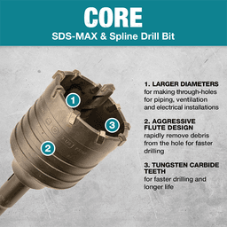 3-1/8" x 4" Rotary Hammer Core Bit Alt 6 - Image