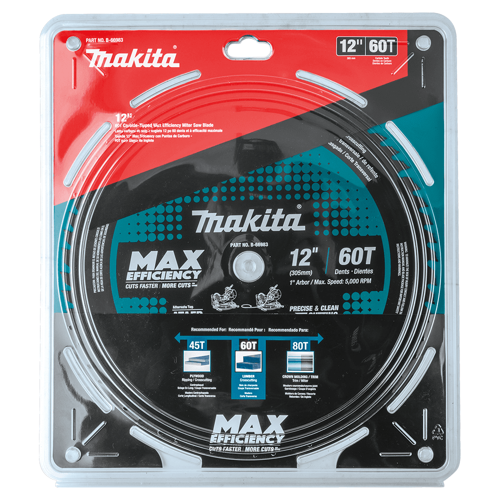 12" x 60 Teeth Carbide-Tipped Max Efficiency Miter Saw Blade Alt 1 - Image