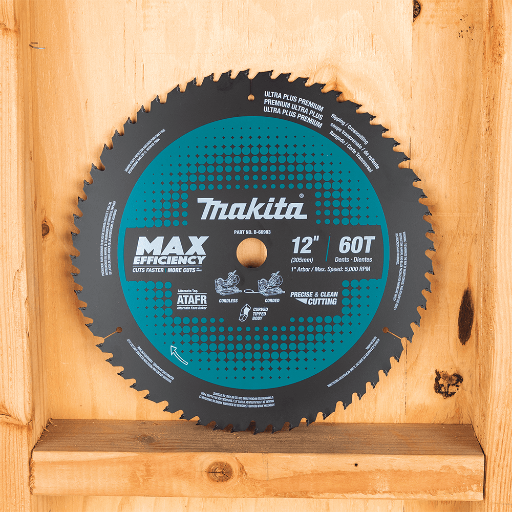 12" x 60 Teeth Carbide-Tipped Max Efficiency Miter Saw Blade Alt 3 - Image