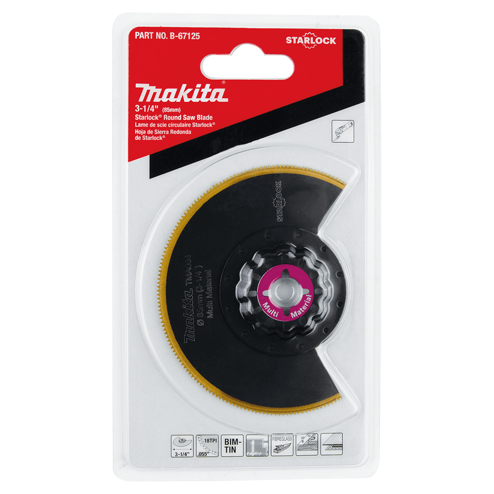 3-1/4" Starlock Oscillating Multi-Tool Bi-Metal Round Segmented Saw Blade with Titanium Tooth Coating Alt 1 - Image