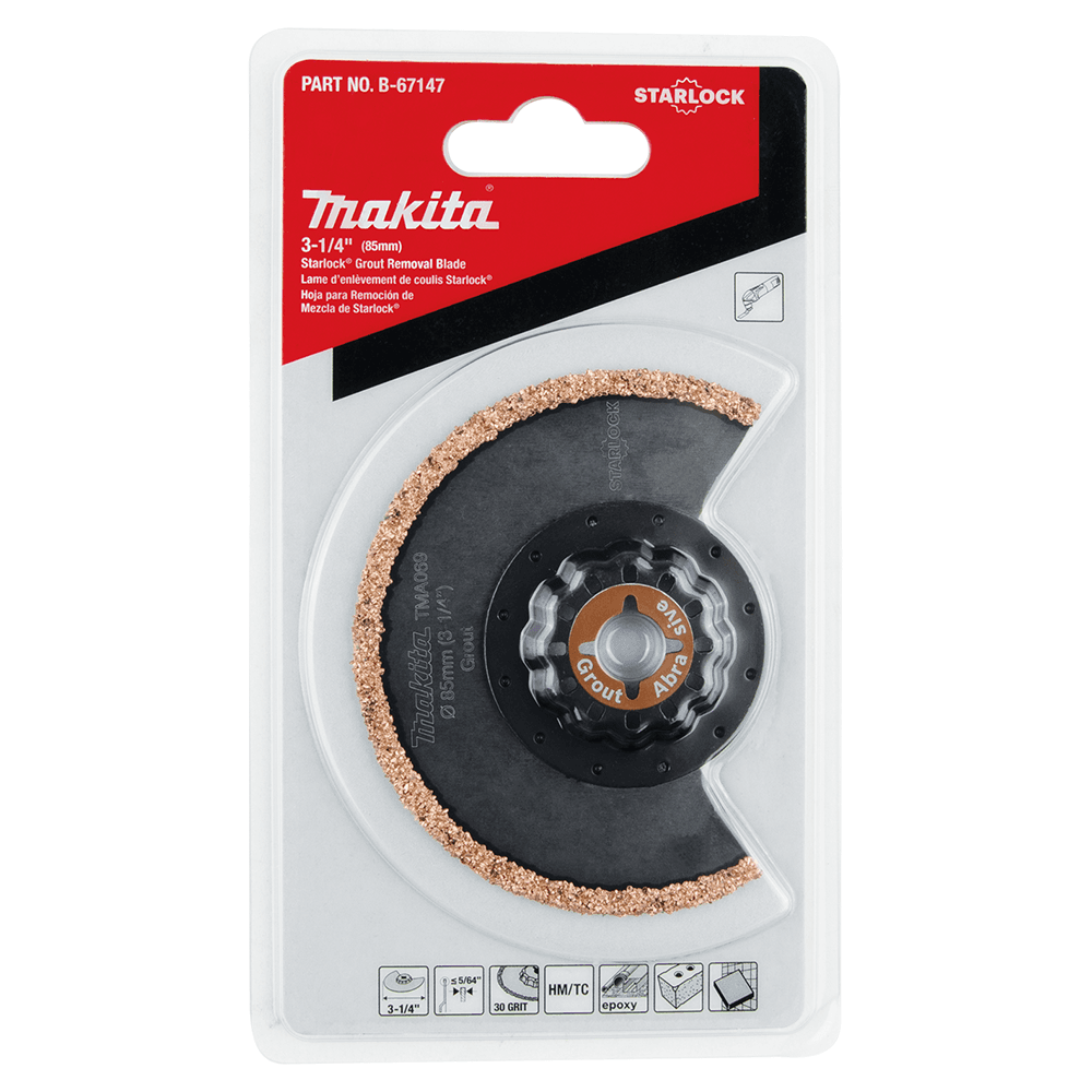 3-1/4" Starlock Oscillating Multi-Tool Rim 30 Grit Grout Removal Blade Alt 1 - Image
