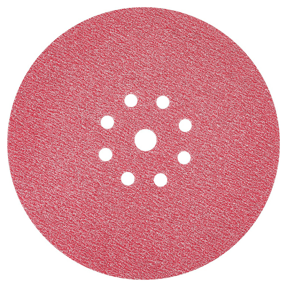 9" Hook/Loop 180 Grit 9 Holes Drywall Sanding Disc, Ceramic on Paper (25/Pack) Main - Image