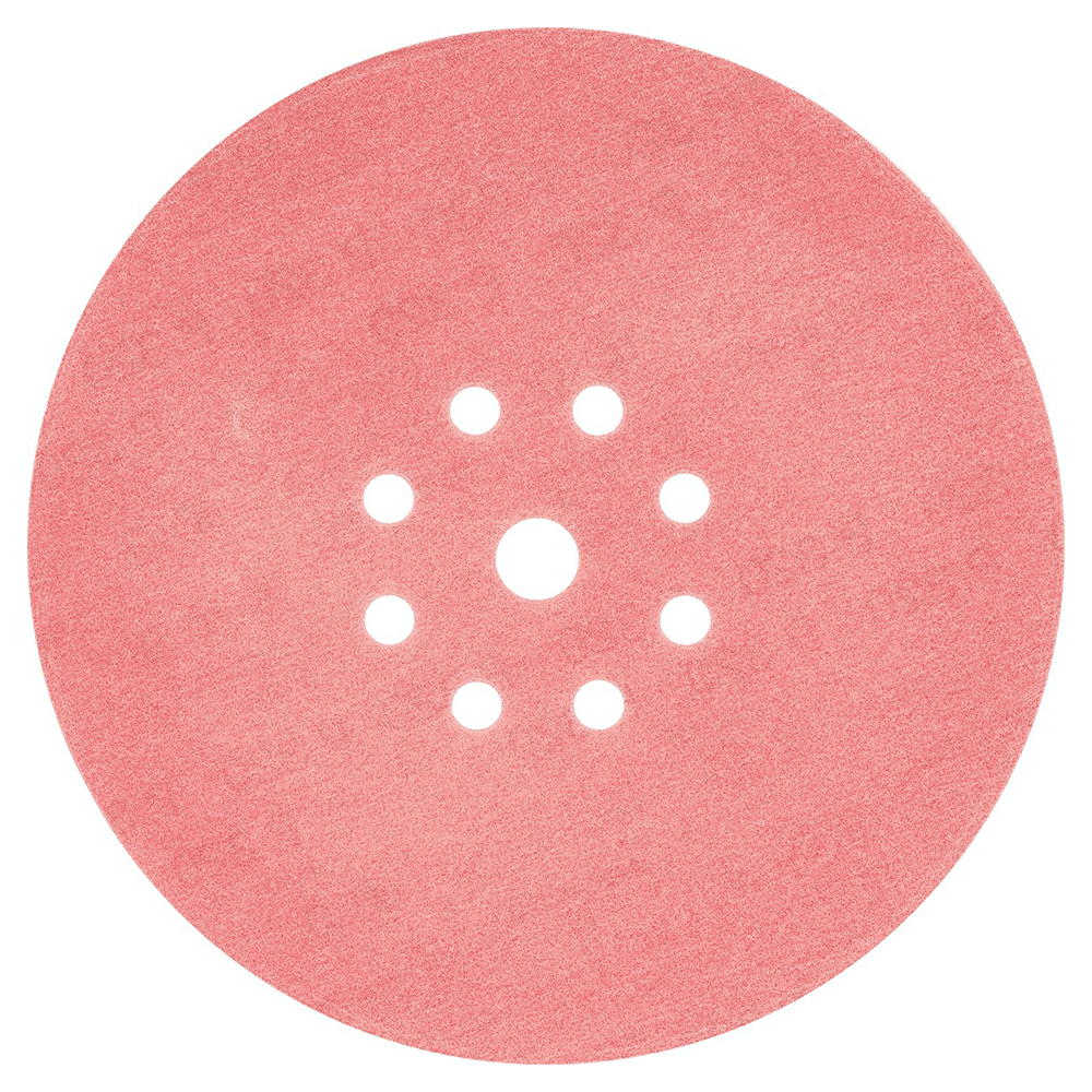 9" Hook/Loop 320 Grit 9 Holes Drywall Sanding Disc, Ceramic on Paper (25/Pack) Main - Image