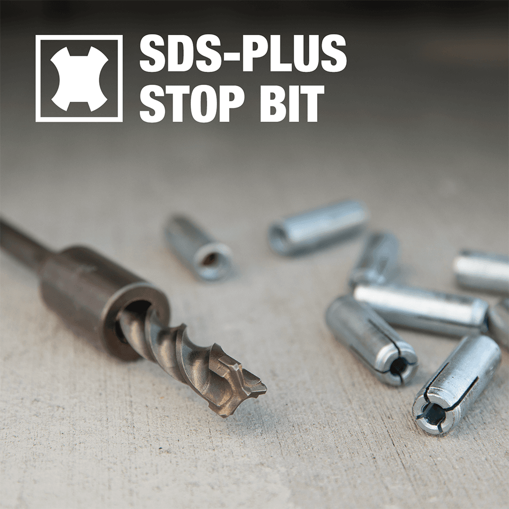 1/2" x 4" 3-Cutter SDS-PLUS Stop Bit, 13/16" Shank Alt 10 - Image