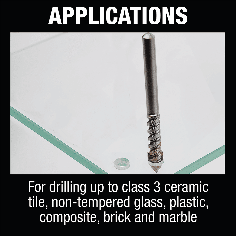 1/4" x 4" Glass/Tile Bit, 3 Flat Shank Alt 2 - Image