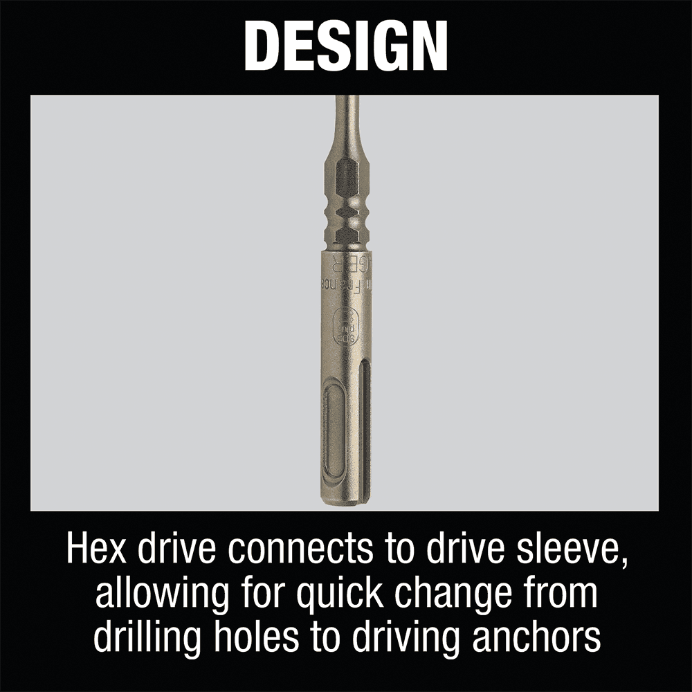 5/32" x 5" 2-Cutter SDS-PLUS Hex Bit Alt 2 - Image