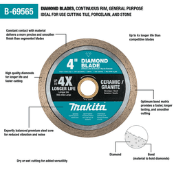 4" Continuous Rim General Purpose Diamond Blade Alt 2 - Image