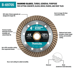 4‑1/2" Turbo General Purpose Diamond Blade (2/Pack) Alt 2 - Image