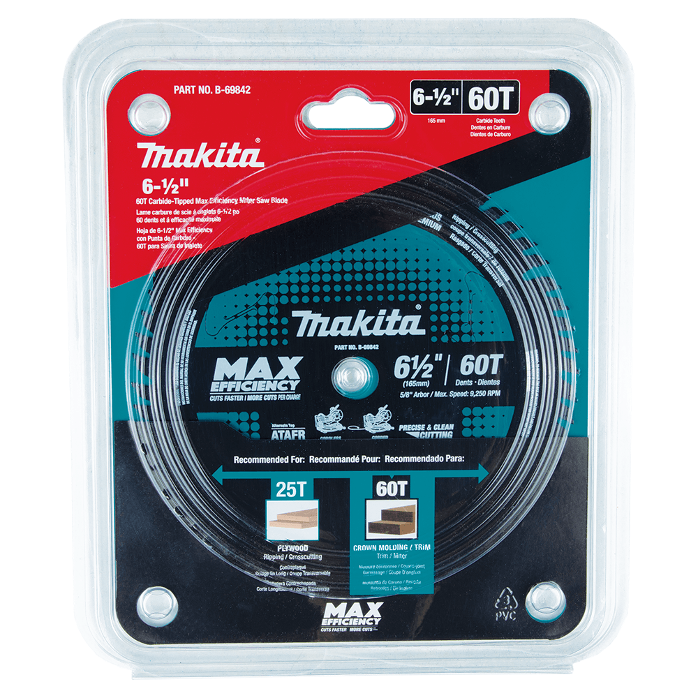 6-1/2" x 60 Teeth Carbide-Tipped Max Efficiency Miter Saw Blade Alt 1 - Image
