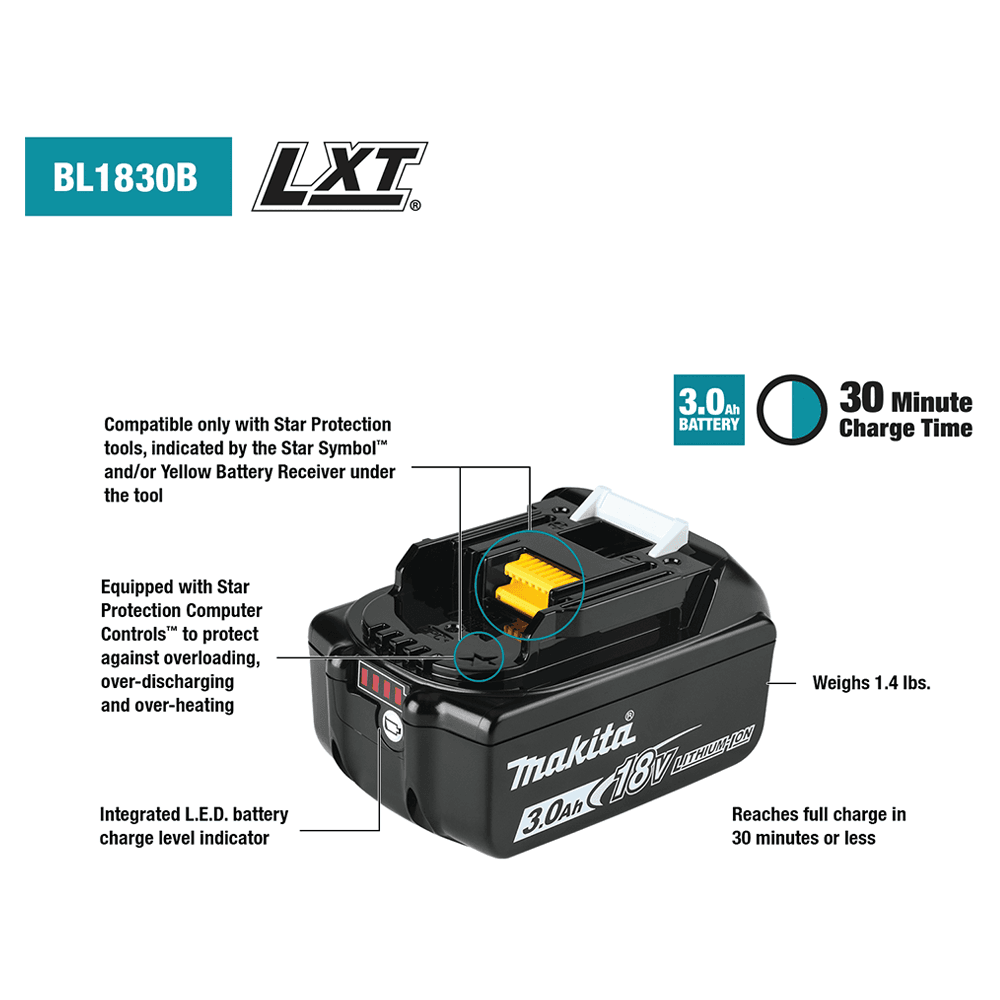 18V LXT Lithium-Ion 3.0 Ah Battery Alt 2 - Image