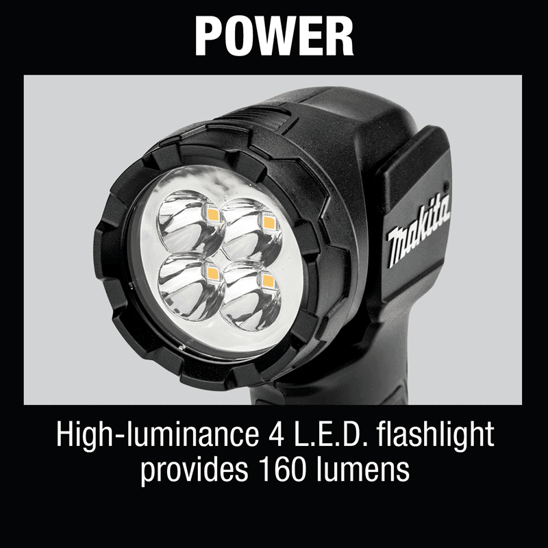Makita 18V LXT Lithium-Ion Cordless LED Flashlight - Front view with black trade dress