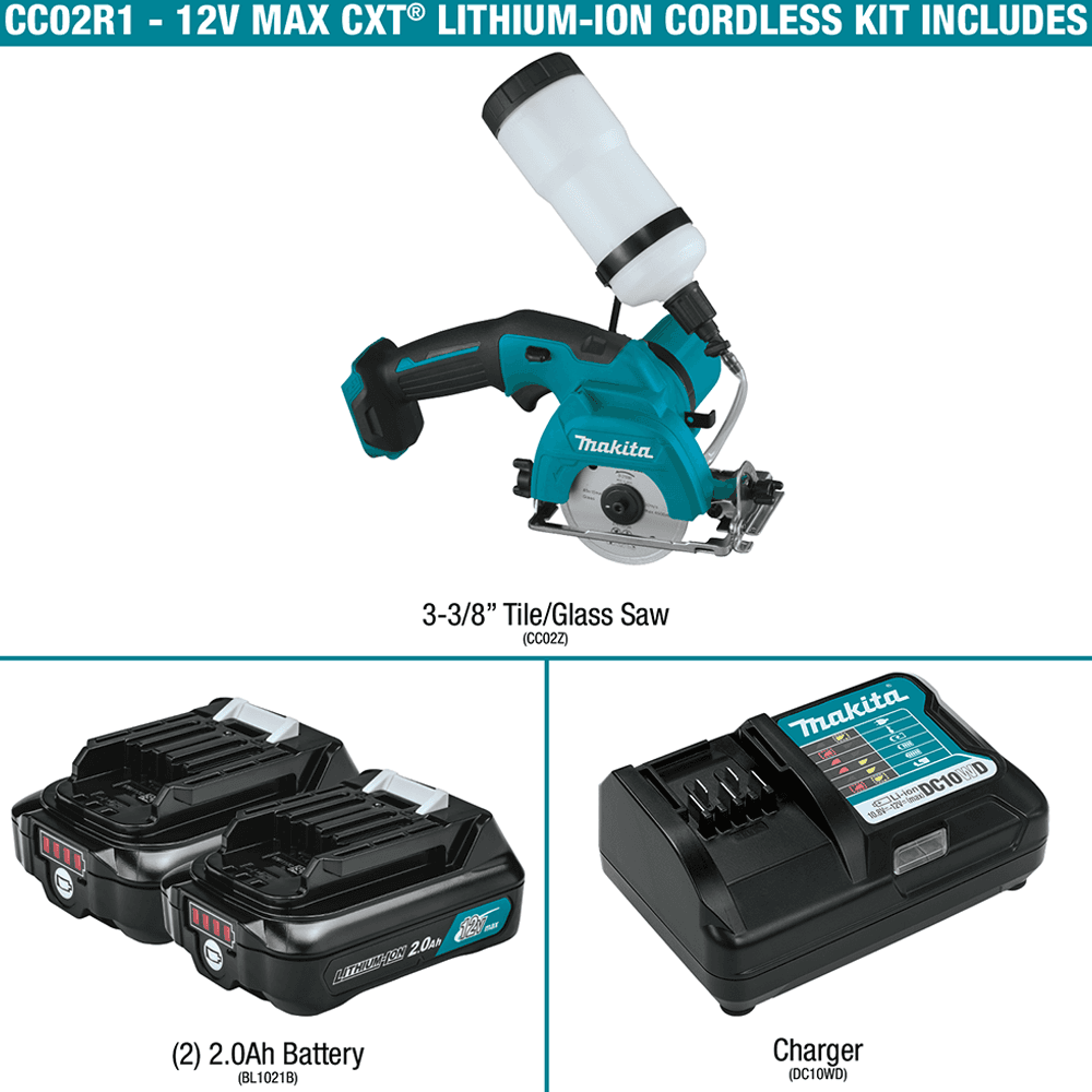 12V max CXT Lithium-Ion Cordless 3-3/8" Tile/Glass Saw Kit (2.0Ah) Alt 9 - Image